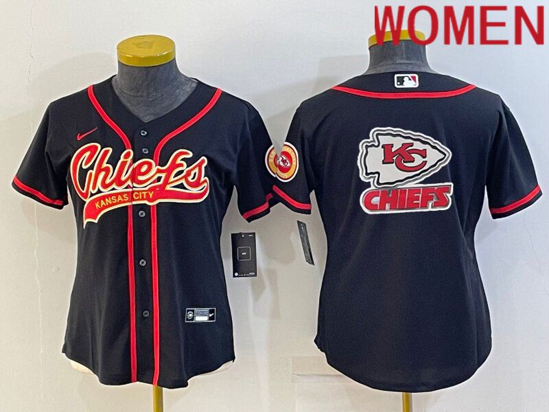 Women Kansas City Chiefs Blank Black 2022 Nike Co branded NFL Jersey->women nfl jersey->Women Jersey